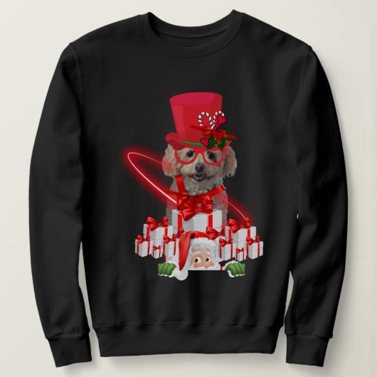 Holiday Christmas Poodle Sweatshirt (Design voorkant)