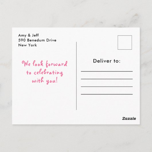 Holiday Christmas Tea Verjaardagsfeestje Roze Briefkaart (Achterkant)