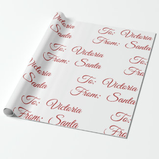 Holiday Christmas To And From Santa Personalized Cadeaupapier
