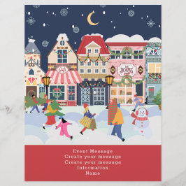 Holiday Christmas Town Whimsy Creëer uw eigen Flyer