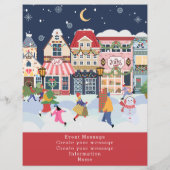 Holiday Christmas Town Whimsy Creëer uw eigen Flyer (Achterkant)