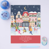 Holiday Christmas Town Whimsy Creëer uw eigen Flyer (Enkel)