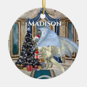 Holiday Christmas Tree Ice Winter Dragon Keramisch Ornament