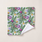 Holiday Christmas Tree Ornaments Bad Handdoek (Wasdoekje)