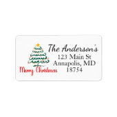 Holiday Christmas Tree Return Address Label (Voorkant)
