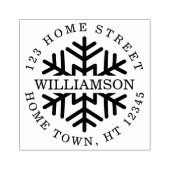 Holiday Circular Snowflake Return Address Rubberstempel (Afrduk)