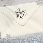 Holiday Circular Snowflake Return Address Zelfinktende Stempel