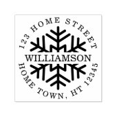Holiday Circular Snowflake Return Address Zelfinktende Stempel (Design)