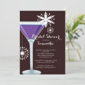 Holiday Cocktail Bridal Shower Uitnodiging (Staand voorkant)