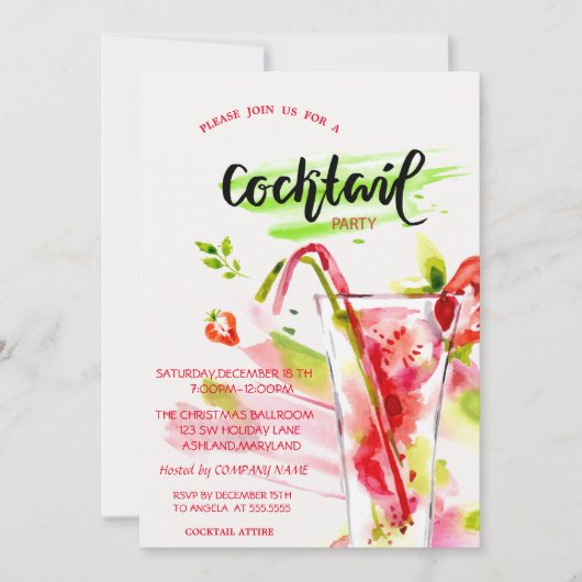 Holiday Cocktail Confetti kerst I Kaart (Voorkant)