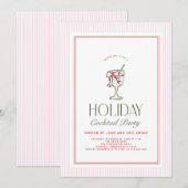 Holiday Cocktail Party Invite Kaart (Voorkant / Achterkant)