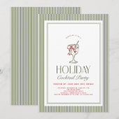 Holiday Cocktail Party Invite Kaart (Voorkant / Achterkant)