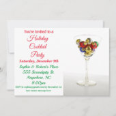 Holiday Cocktail Party Kerstannament Martini Kaart (Voorkant)