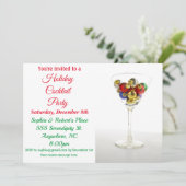 Holiday Cocktail Party Kerstannament Martini Kaart (Staand voorkant)