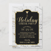 Holiday Cocktail Party Modern White Marble Kaart (Voorkant)