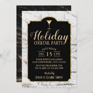 Holiday Cocktail Party Modern White Marble Kaart