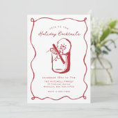 Holiday Cocktails Festive Drinks Christmas Party Kaart (Staand voorkant)