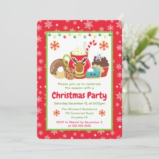 Holiday Cocoa & Cookies Chrismas Treats Kaart (Staand voorkant)