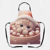 “Holiday Cocoa Kitty Apron" The Cutest Christmas Schort (Voorkant)