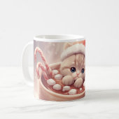 “Holiday Cocoa Kitty Mug" Cute Christmas Cat Koffiemok (Voorkant links)