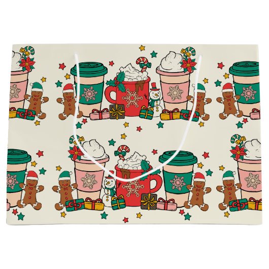 Holiday Coffee Alabaster Large Gift Bag Groot Cadeauzakje (Voorkant)