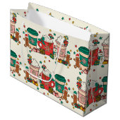 Holiday Coffee Alabaster Large Gift Bag Groot Cadeauzakje (Voorkant Gekanteld)