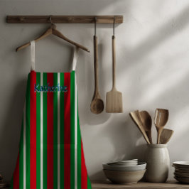 Holiday Colours Green Red White Stripes Schort