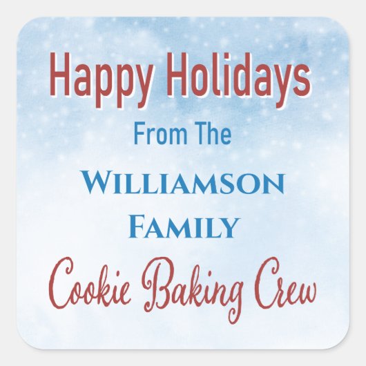 Holiday Cookie Baking Vierkante Sticker (Voorkant)
