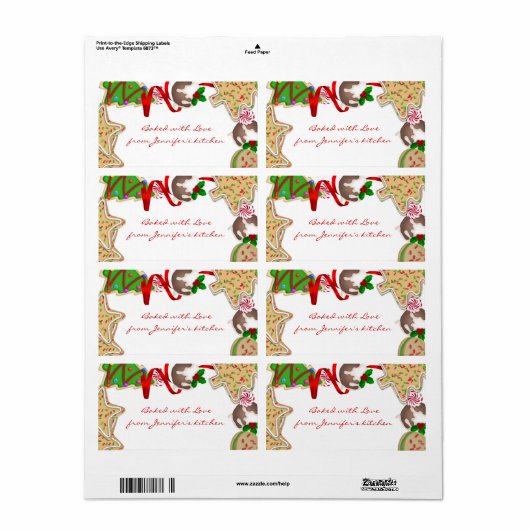 Holiday Cookie Border Label (Full Sheet)