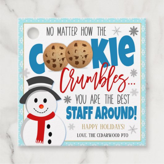 Holiday Cookie Dank je cadeau Label (Voorkant)
