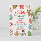 Holiday Cookie Decorating Birthday Party Kaart (Staand voorkant)