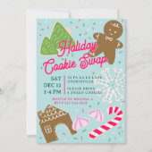 Holiday Cookie Exchange Christmas Party Invitation Kaart (Voorkant)