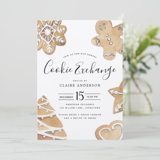 Holiday Cookie Exchange Kaart (Staand voorkant)