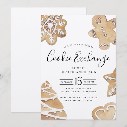 Holiday Cookie Exchange Kaart (Voorkant / Achterkant)