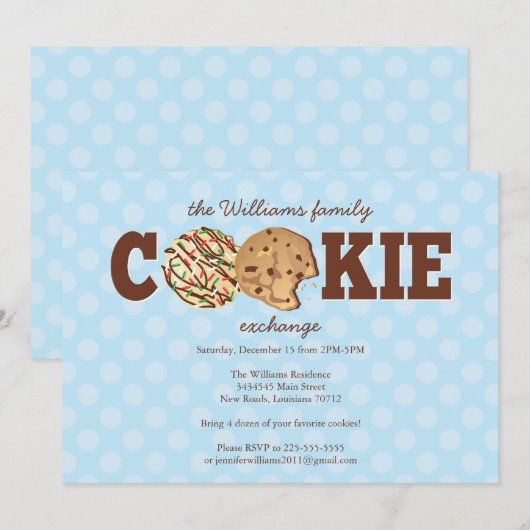 Holiday Cookie Exchange Kaart (Voorkant / Achterkant)