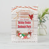 Holiday Cookie Exchange Mason Jar-uitnodigingen Kaart (Staand voorkant)