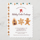 Holiday Cookie Exchange Party Christmas Cute Kaart (Voorkant / Achterkant)