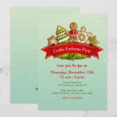 Holiday Cookie Exchange Party Invitation Kaart (Voorkant / Achterkant)