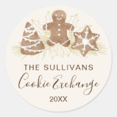 Holiday Cookie Exchange Party Ronde Sticker (Voorkant)