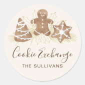 Holiday Cookie Exchange Party Ronde Sticker (Voorkant)