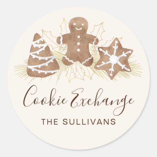 Holiday Cookie Exchange Party Ronde Sticker (Voorkant)