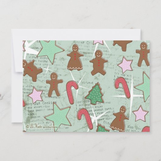 Holiday Cookie Recipcard Kaart (Achterkant)