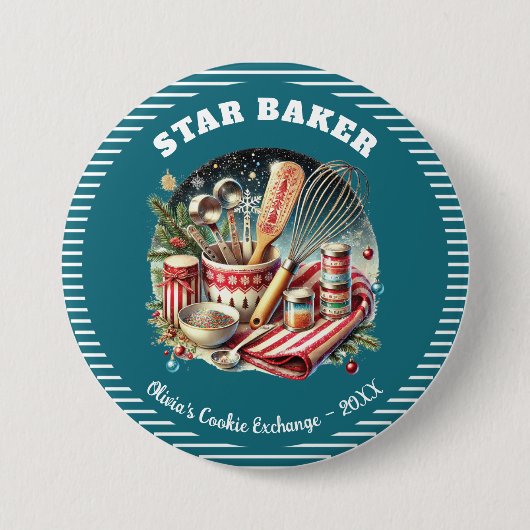Holiday Cookie Star Baker Prize Award Button (Voorkant)