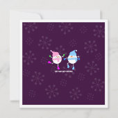 Holiday Cookie Swap Happy Snowmen Uitnodiging (Achterkant)