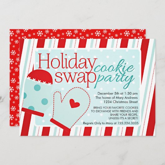 Holiday Cookie Swap Kaart (Voorkant / Achterkant)