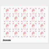 Holiday Cookies and Cocoa Pink Merry Christmas Vierkante Sticker (Vel)