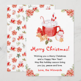 Holiday Cookies and Cocoa Red Merry Christmas Feestdagenkaart