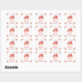 Holiday Cookies and Cocoa Red Merry Christmas Vierkante Sticker (Vel)