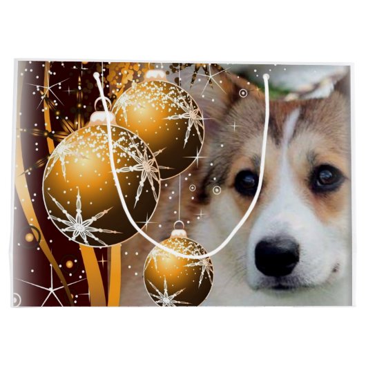 Holiday Corgi met lampen Large Cadeautasje (Achterkant)