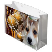 Holiday Corgi met lampen Large Cadeautasje (Achterkant Gekanteld)